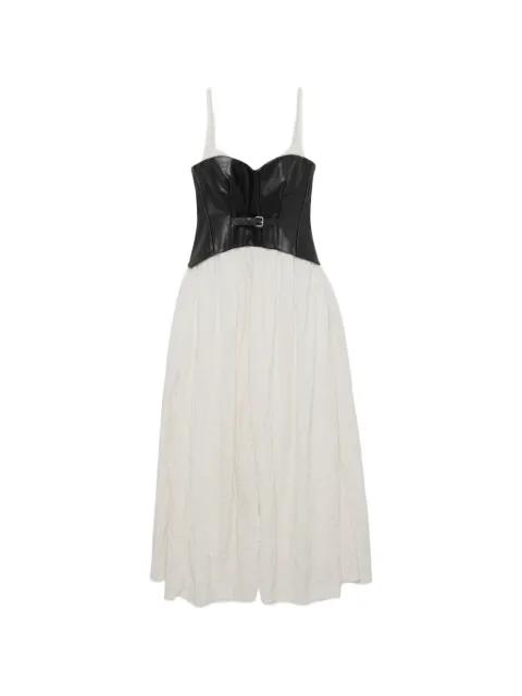 Cortland belted bustier midi dress by SIMKHAI