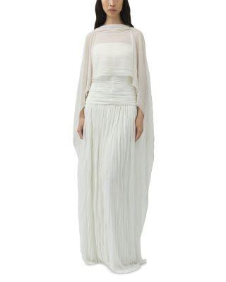Dani Crinkle Jersey Bustier Gown with Cape by SIMKHAI