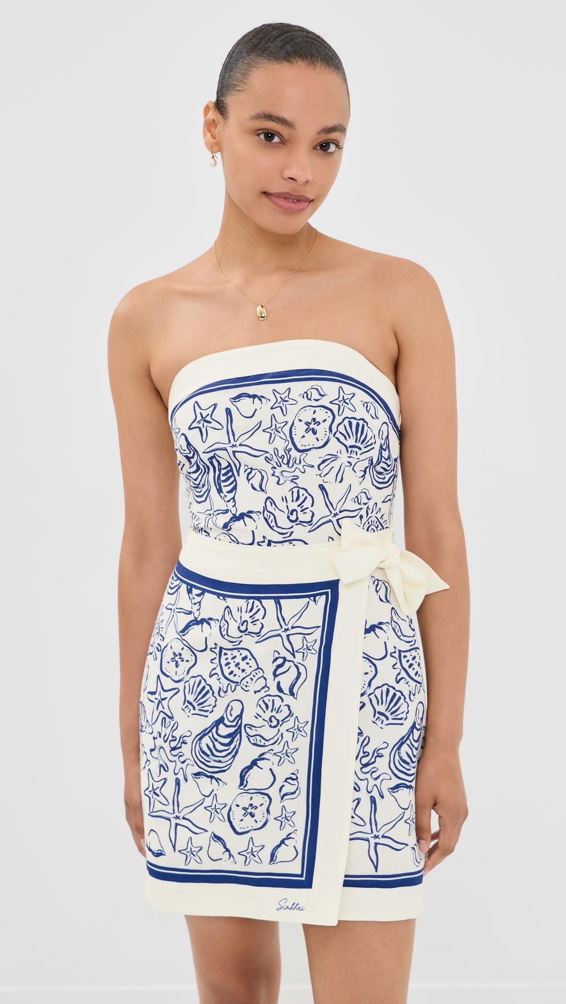 Darbie Linen Bustier Mini Dress by SIMKHAI