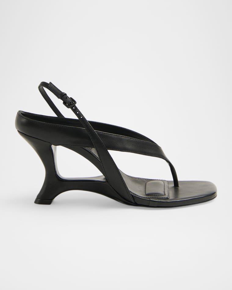 Darya Leather Wedge Thong Sandals by SIMKHAI