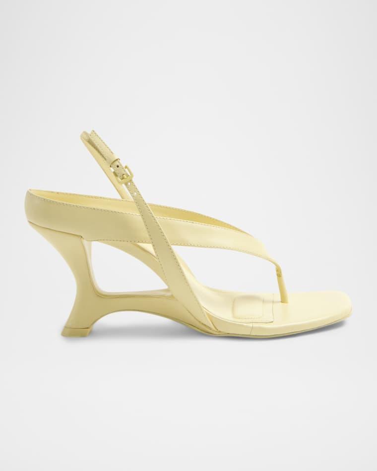 Darya Leather Wedge Thong Sandals by SIMKHAI