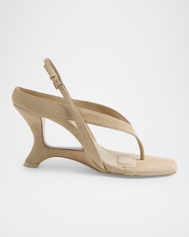 Darya Suede Wedge Thong Sandals by SIMKHAI