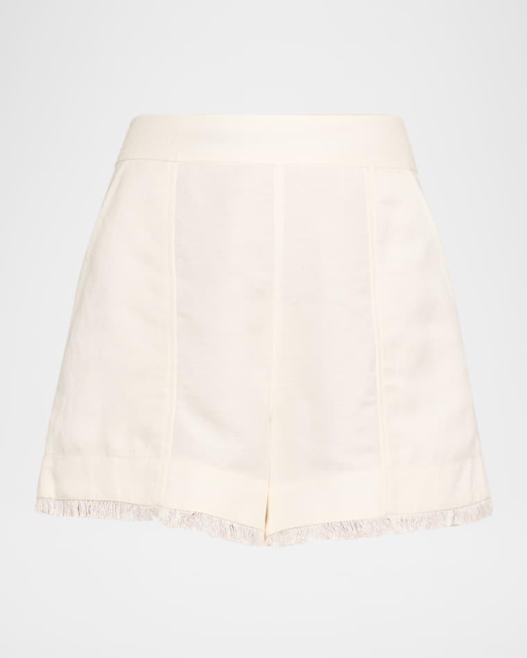 Dax Fringe Linen-Blend Shorts by SIMKHAI