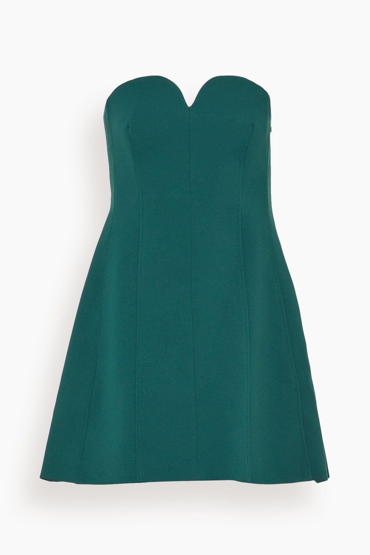 Devin Bustier Mini Dress in Emerald by SIMKHAI