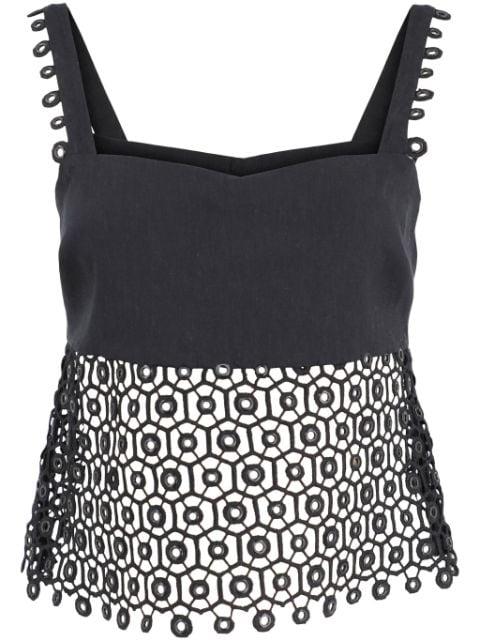 Dorian eyelet-embellished sleeveless top by SIMKHAI
