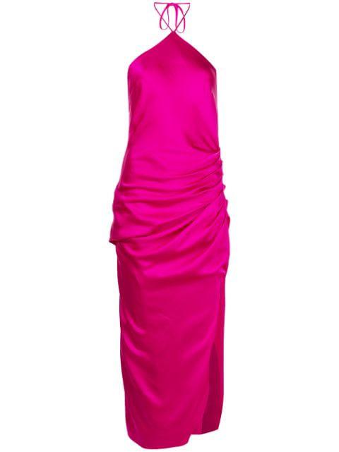 Draped-Front embellished midi dress by SIMKHAI