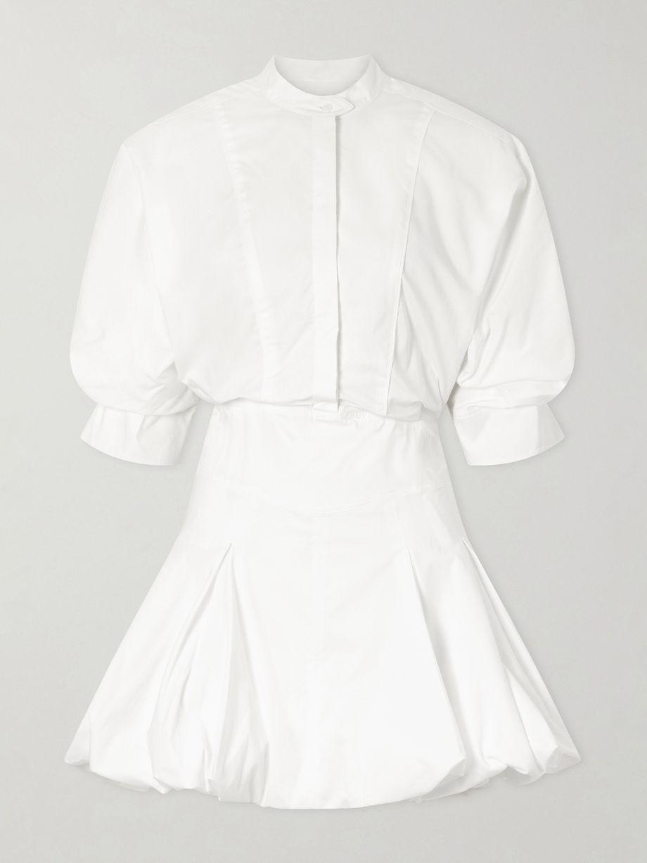 Effie Bubble pleated cotton-blend poplin mini dress by SIMKHAI