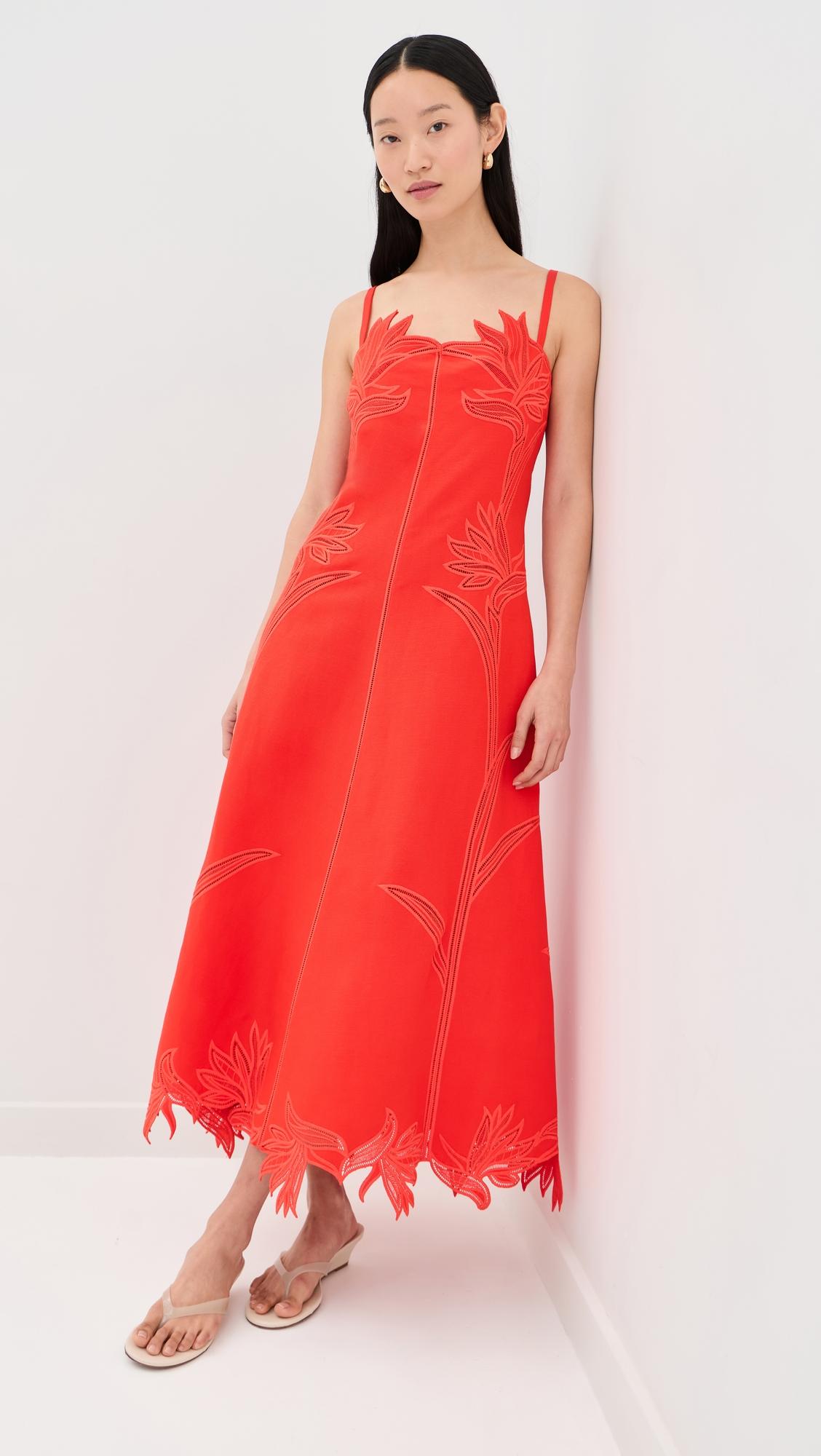 Ellery Embroidered Bustier Midi Dress by SIMKHAI