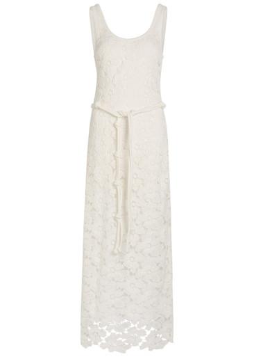 Eloise lace belted cotton-blend maxi dress by SIMKHAI
