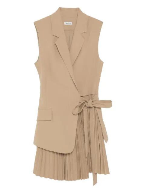 Eman pleated layered mini dress by SIMKHAI