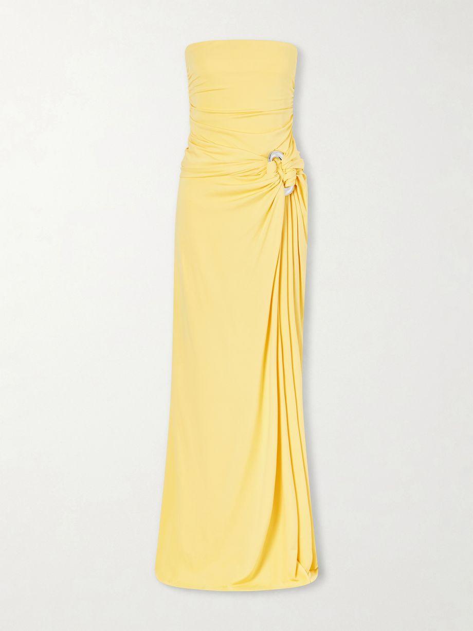 Emma strapless embellished jersey gown by SIMKHAI