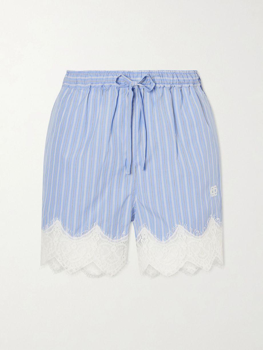 Emmie striped lace cotton shorts by SIMKHAI