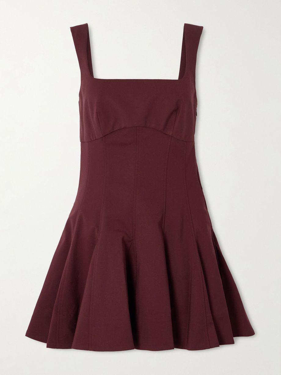 Emslie paneled pleated cotton-blend mini dress by SIMKHAI