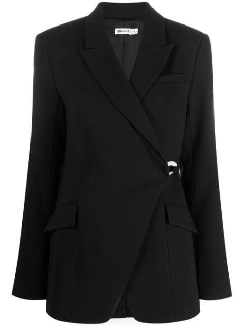 Eva crossover-neck clasp-fastening blazer by SIMKHAI