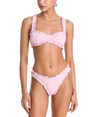 Evander Ruched Bikini Top & Maelie Ruched Bikini Bottom by SIMKHAI