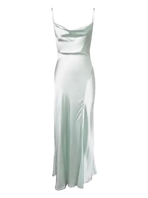 Finley cowl-neck satin gown by SIMKHAI