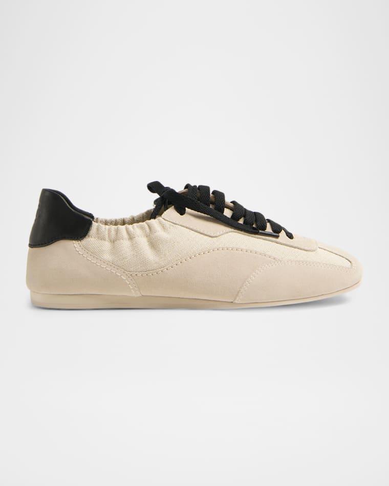 Georgie Elasticized Canvas and Mixed Leather Low-Top Sneakers by SIMKHAI