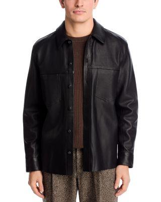 Gibson Leather Shirt Jacket by SIMKHAI
