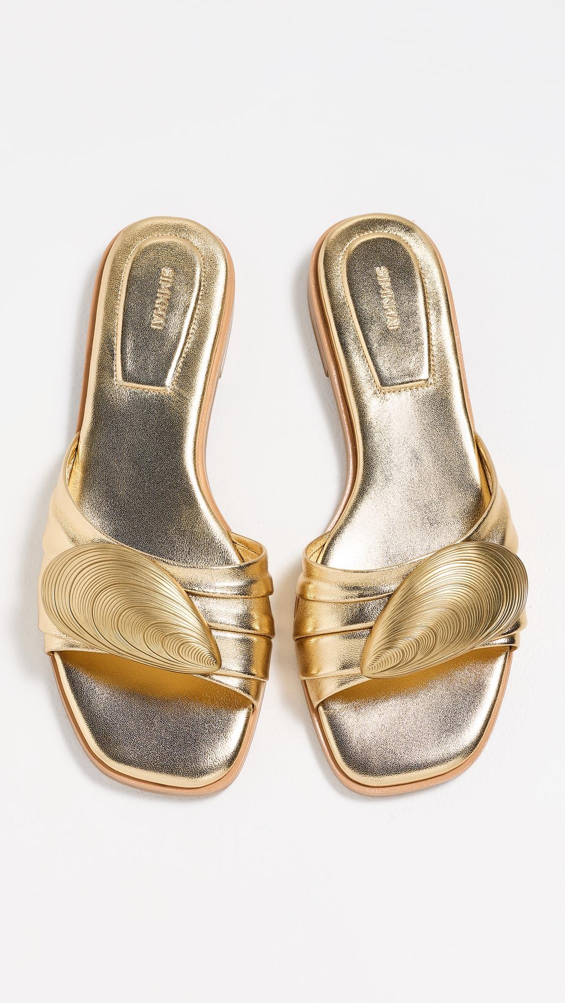 Gigi Oyster Metallic Leather Sandals by SIMKHAI