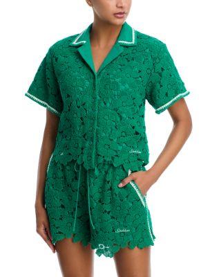 Glen Lace Camp Shirt by SIMKHAI