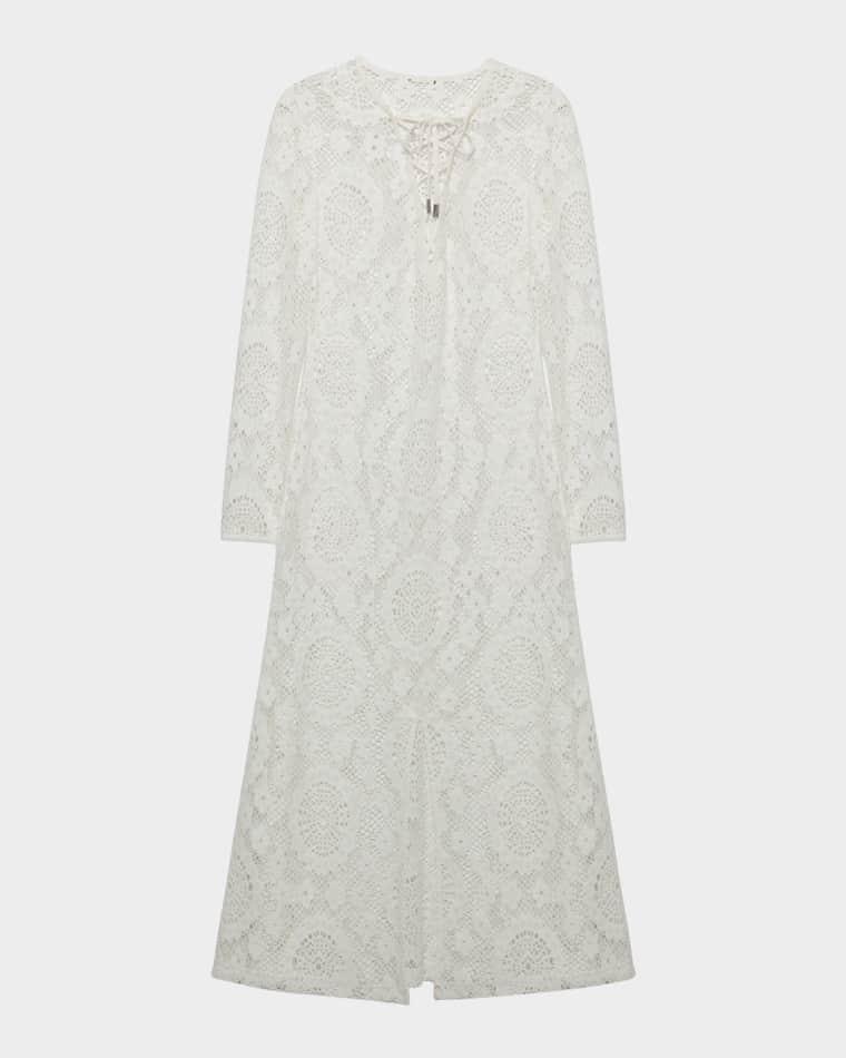 Hawthorne Long-Sleeve Lace Dress by SIMKHAI