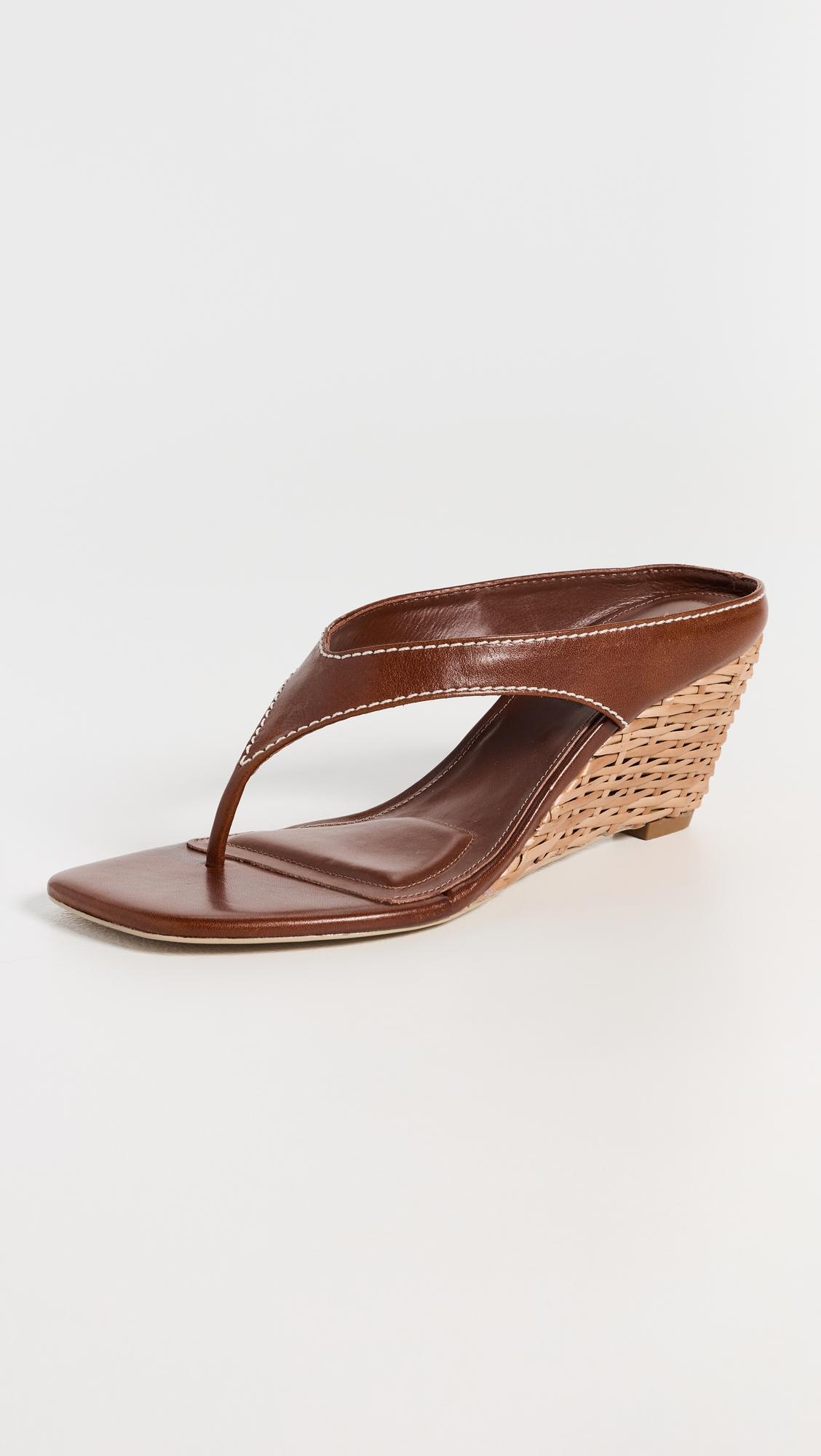 Hazel Leather Thong Wedges by SIMKHAI