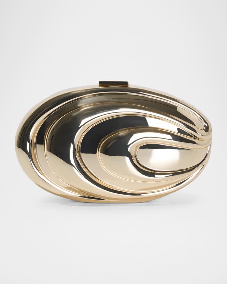 Inez Sculptural Metal Clutch Bag by SIMKHAI