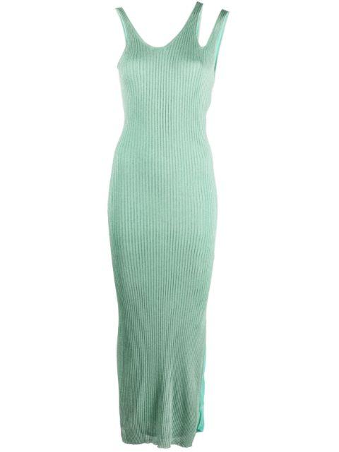 Ivette metallic-rib midi dress by SIMKHAI