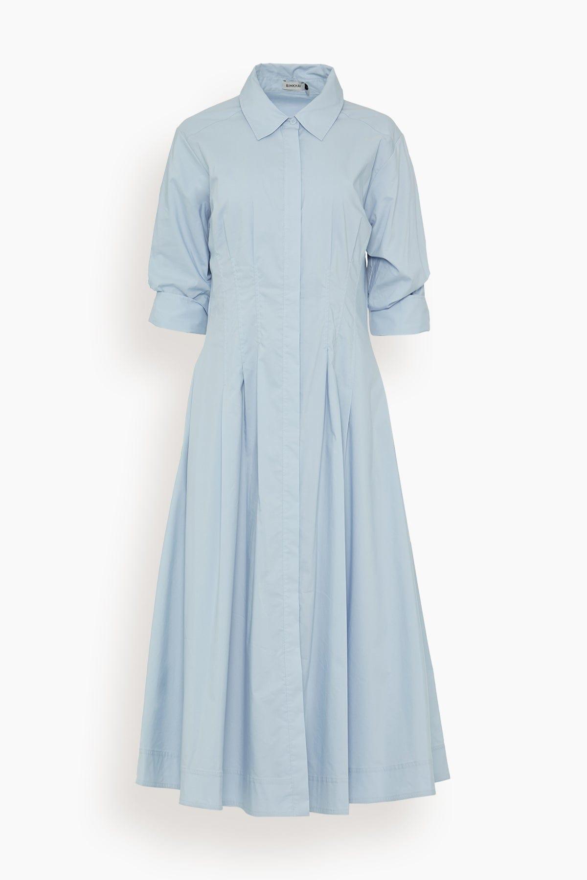 Jazz Pintuck Midi Dress in Periwinkle Sky (TS) by SIMKHAI