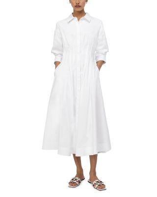 Jazz Poplin Pintuck Midi Dress by SIMKHAI