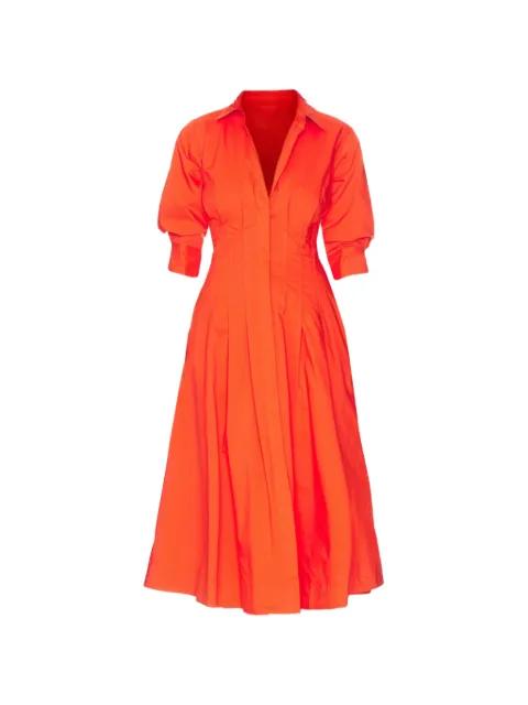 Jazz pintuck midi shirt dress by SIMKHAI