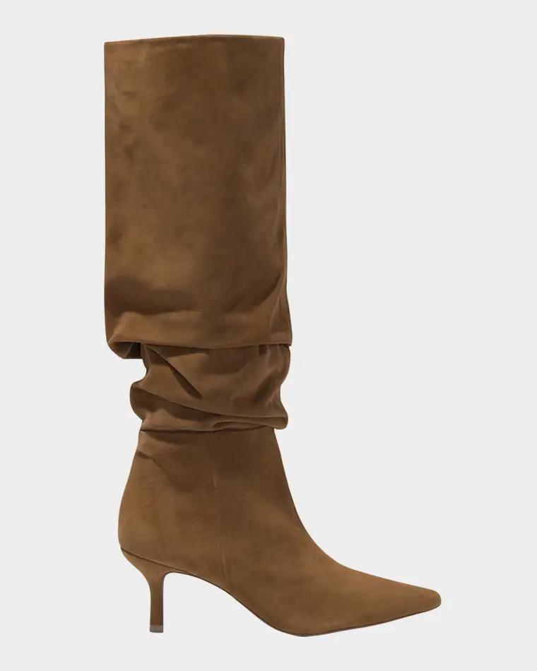 Jordi Suede Kitten-Heel Boots by SIMKHAI