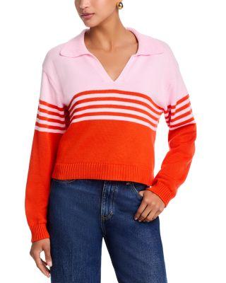 Jules Knit Striped Color Blocked Sweater by SIMKHAI
