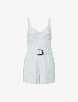 Kai Pinstripe Cotton-Blend Playsuit by SIMKHAI