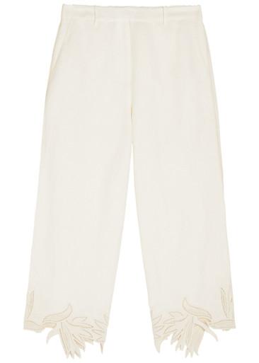 Kallin cropped linen-blend trousers by SIMKHAI