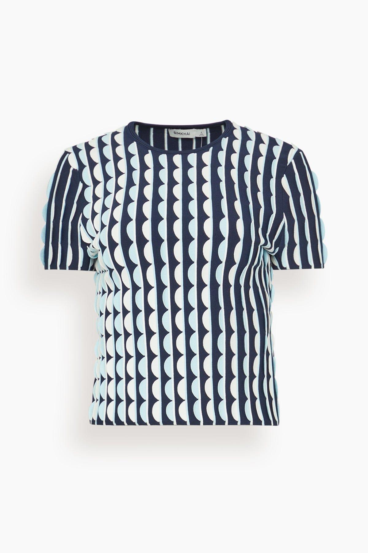 Kendra Short Sleeve Top in Sky Multi by SIMKHAI