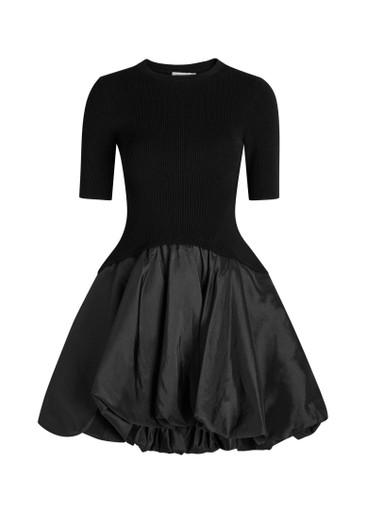 Kenny ribbed-knit and shell mini dress by SIMKHAI