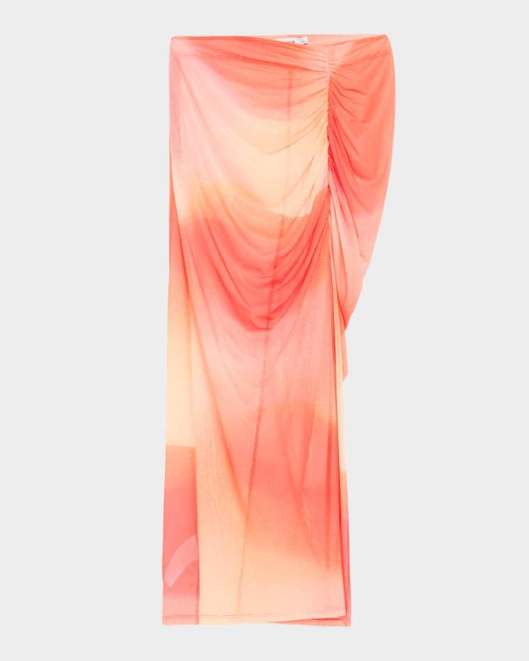Kensingten Printed Mesh Coverup Skirt by SIMKHAI