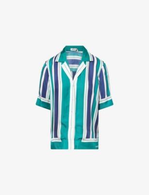 Koda Striped Button-Down Silk-Blend Shirt by SIMKHAI
