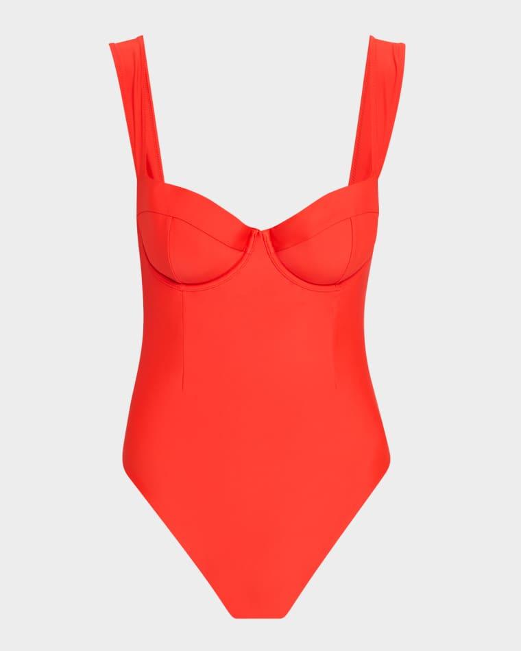 Kyle Bustier One-Piece Swimsuit by SIMKHAI