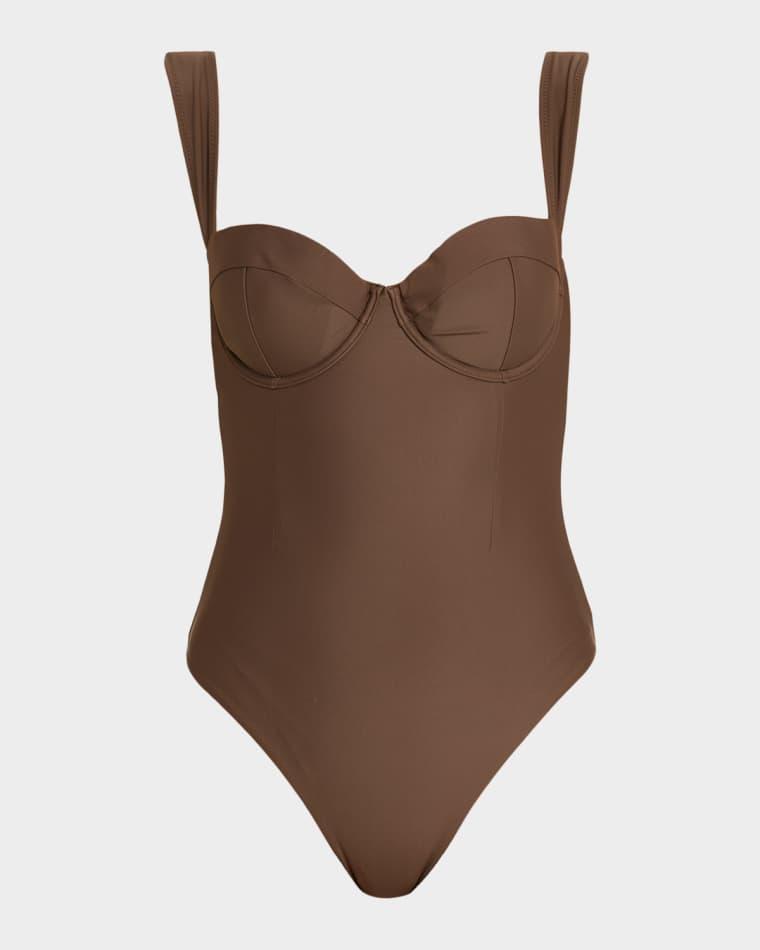 Kyle Bustier One-Piece Swimsuit by SIMKHAI