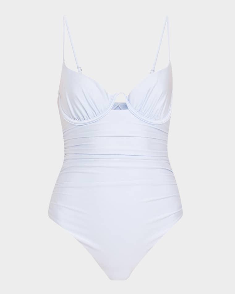 Laine Ruched Underwire One-Piece Swimsuit by SIMKHAI