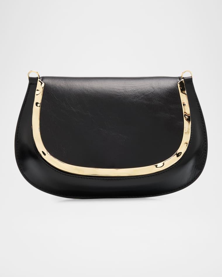 Logan Metal-Trim Shiny Leather Crossbody Bag by SIMKHAI