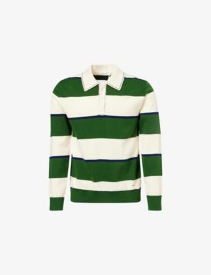 Louis Popover Striped Cotton and Cashmere-Blend Polo Jumper by SIMKHAI