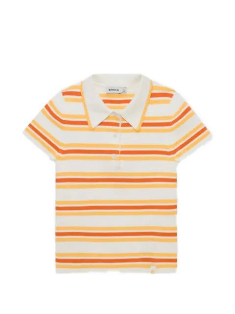 Luka striped ribbed-knit polo top by SIMKHAI