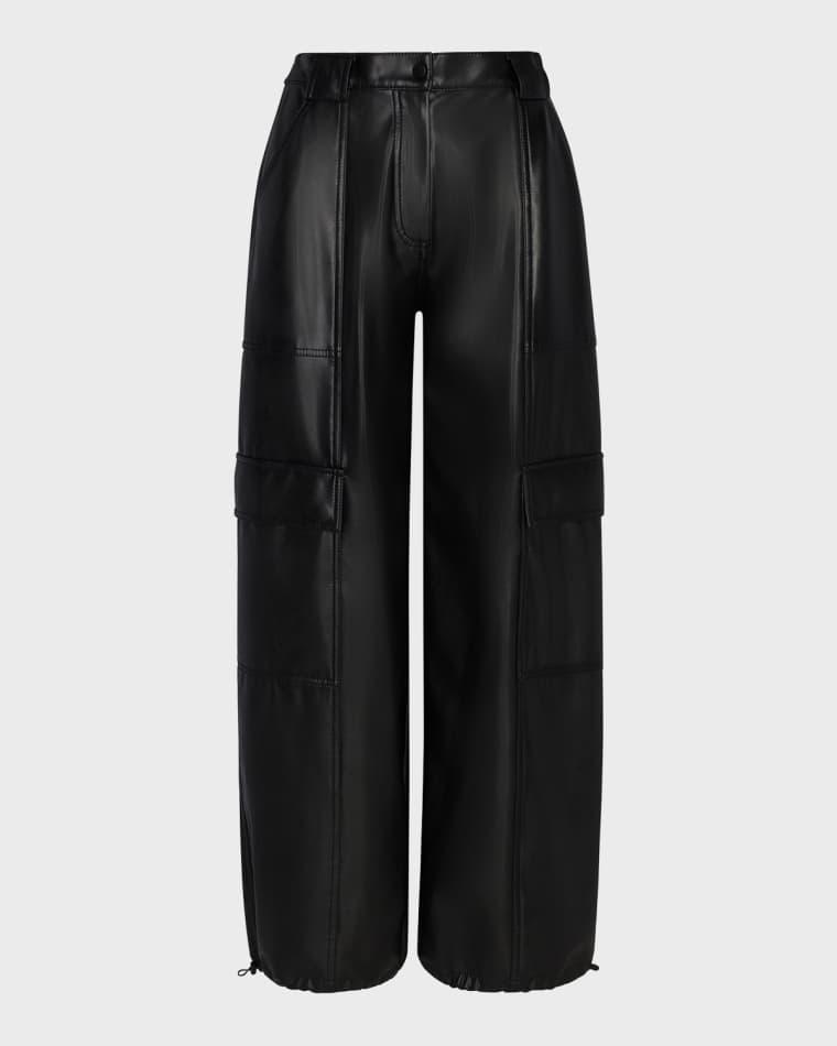 Luxe Vegan Leather Cargo Pants by SIMKHAI