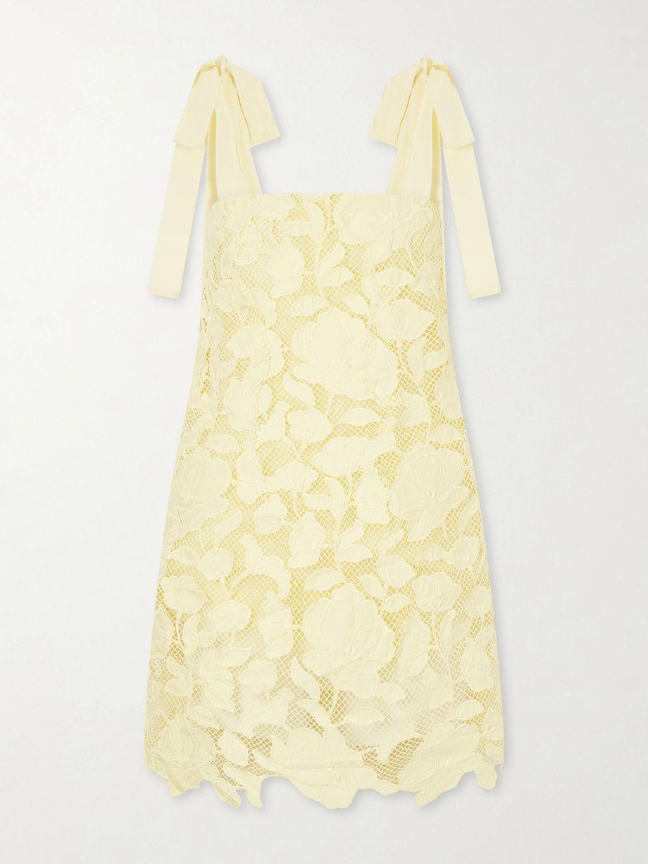 Marigold cotton-lace mini dress by SIMKHAI