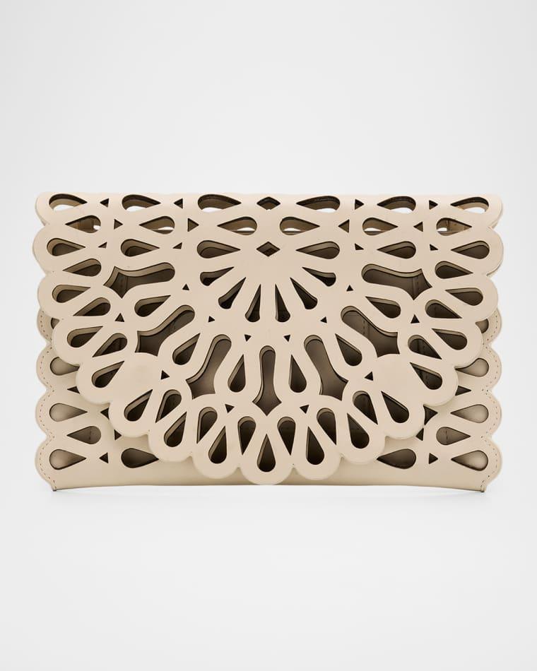 McCall Laser Cutout Leather Clutch Bag by SIMKHAI
