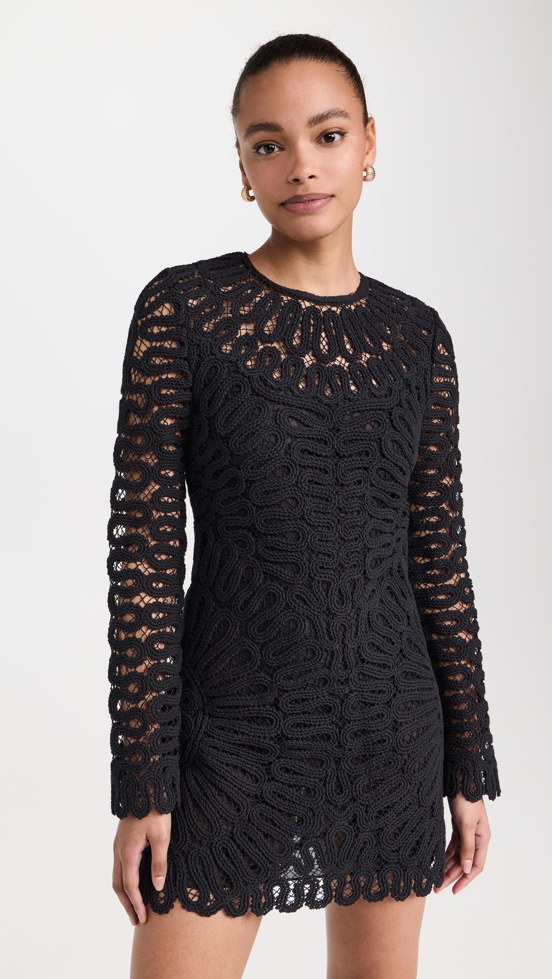 Mccall Cage Crochet Embroidery Mini Dress by SIMKHAI