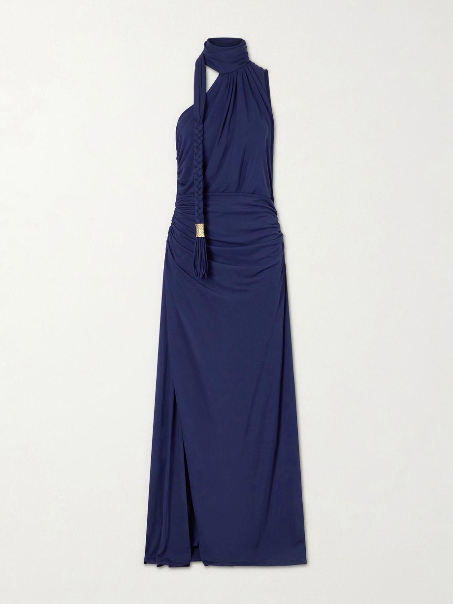 Moira tussled ruched stretch-jersey gown by SIMKHAI